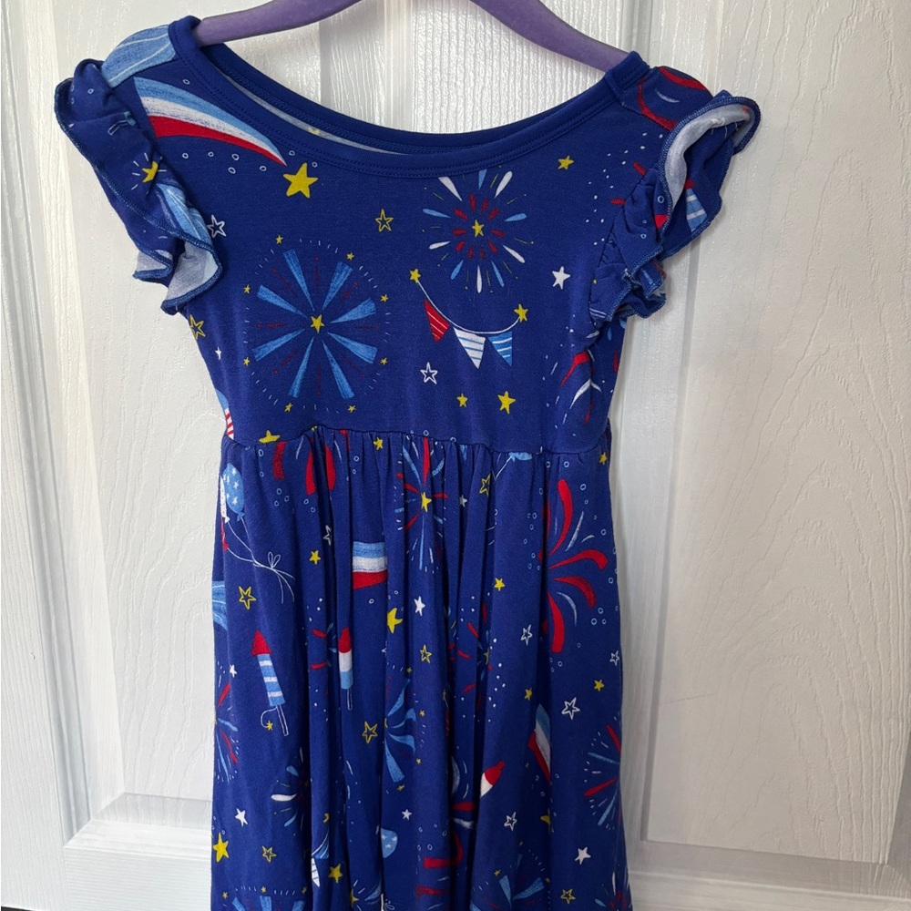 Little Sleepies Firecracker Short Flutter Sleeve Twirl Dress
